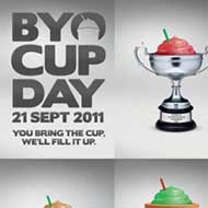 <strong>BYO Cup Day</strong><br /><strong>7-Eleven Slurpee - Leo Burnett Melbourne</strong> <br />"Bring Your Own Cup" Day permitted customers to bring their own containers. 350 stores were slurped dry. Sales up 270% vs. same day last year. And rising monthly vs. year-ago since.